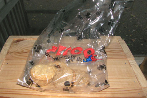 dog cookie treats in a bag