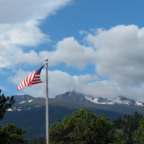 Flag at Beaver Meadow's Visitor's Center, Rocky Mountain National Park