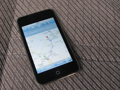 Google Maps on an iPod touch