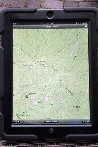 iPad with USGS topo