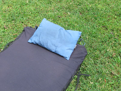 REI blue camping pillow
