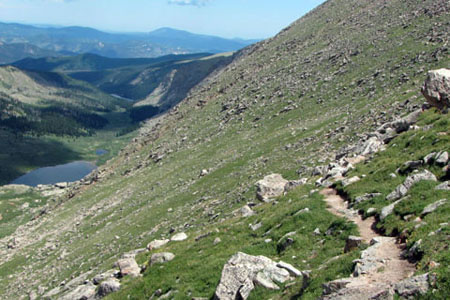 the long descent from Summit Lake