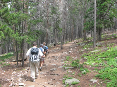 hiking in a small group