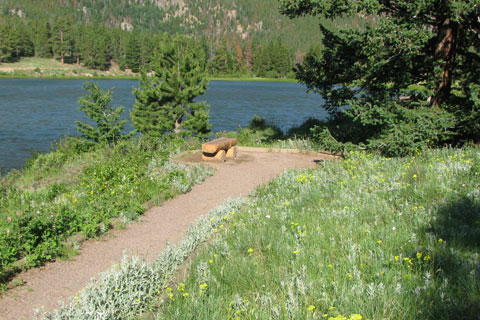 bench along the Lily Lake Trail