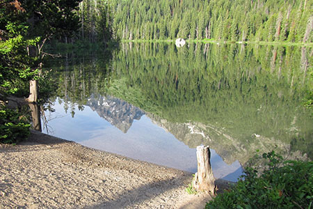 reflection of the cathedral group in smooth as glass String Lake