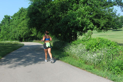 female runner on the greenway