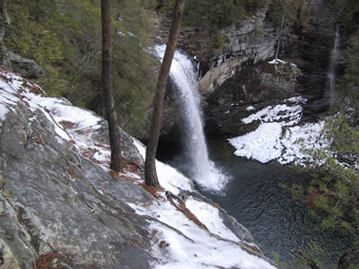Foster Falls in the Winter at the end of Fiery Gizzard