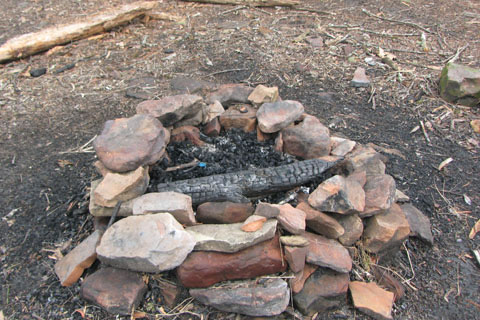 campfire made from structural stones