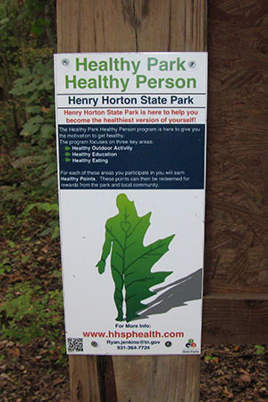Healthy Park Health Person poster from the trailhead kisok