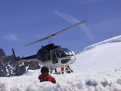 Helicopter on Mount Ranier