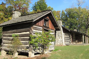 historic cabins in the museum area