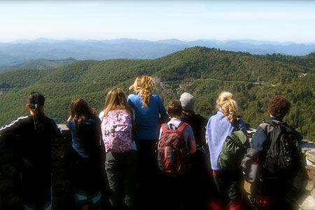 Students at an overlook