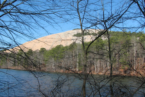 Stone Mountain from the shores of Venable Lake.